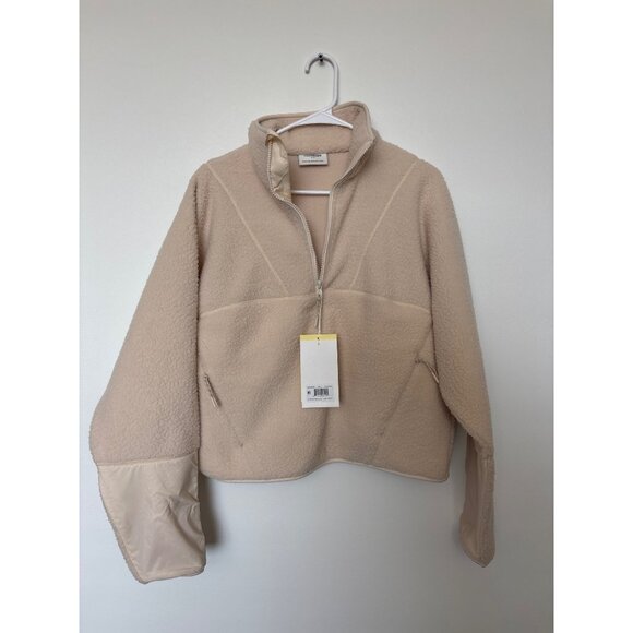 Halfdays Jackets & Blazers - Halfdays Womens Oatmilk Fleece Pullover Half-Zip Size S, New w/ Tags